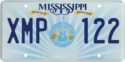 MS license plate XMP122