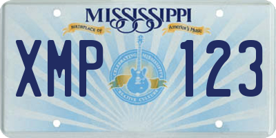 MS license plate XMP123