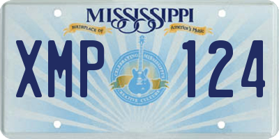 MS license plate XMP124