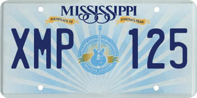 MS license plate XMP125