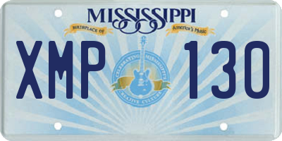 MS license plate XMP130