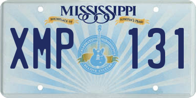 MS license plate XMP131