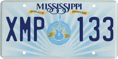 MS license plate XMP133