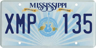 MS license plate XMP135