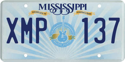 MS license plate XMP137