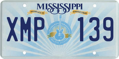 MS license plate XMP139