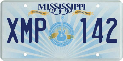 MS license plate XMP142
