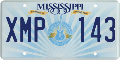 MS license plate XMP143