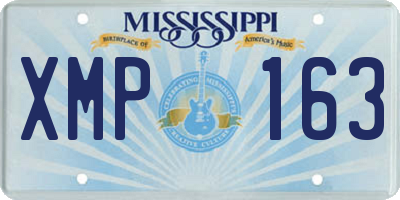 MS license plate XMP163