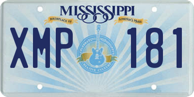 MS license plate XMP181