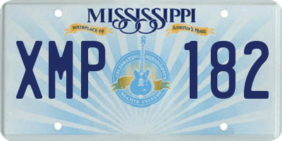 MS license plate XMP182