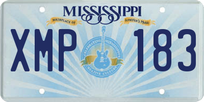 MS license plate XMP183