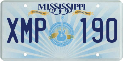 MS license plate XMP190
