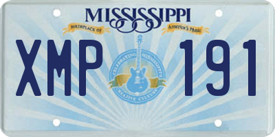 MS license plate XMP191