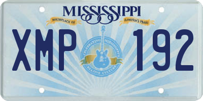 MS license plate XMP192