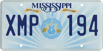 MS license plate XMP194