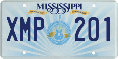 MS license plate XMP201