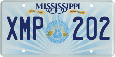 MS license plate XMP202