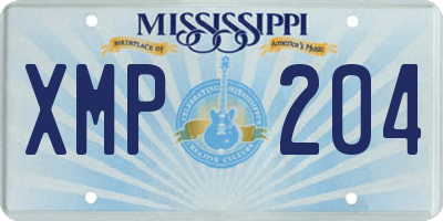 MS license plate XMP204