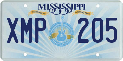 MS license plate XMP205