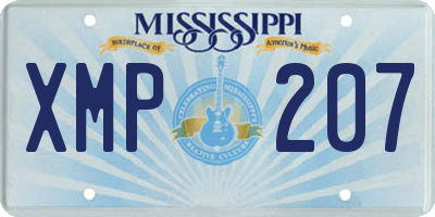 MS license plate XMP207
