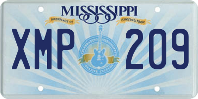 MS license plate XMP209