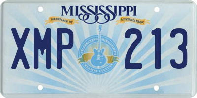 MS license plate XMP213