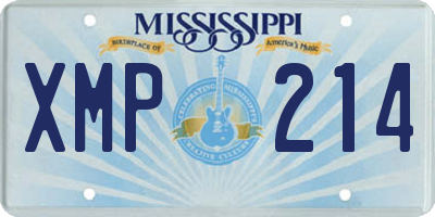 MS license plate XMP214