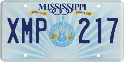 MS license plate XMP217