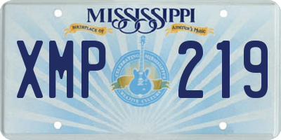 MS license plate XMP219