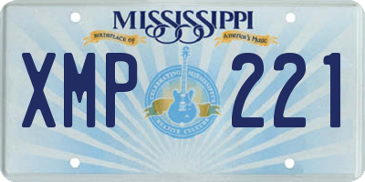 MS license plate XMP221