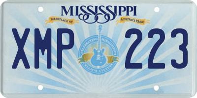 MS license plate XMP223