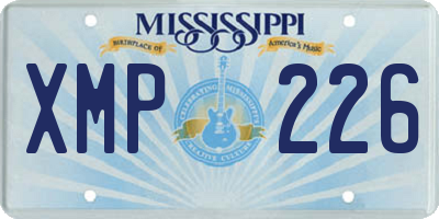 MS license plate XMP226