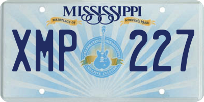 MS license plate XMP227