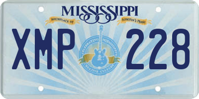 MS license plate XMP228