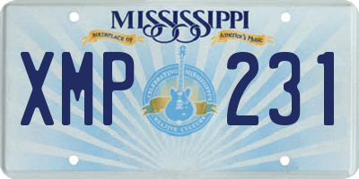 MS license plate XMP231
