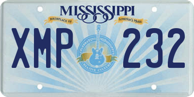 MS license plate XMP232