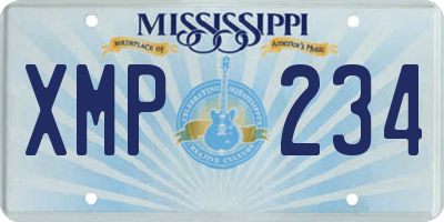 MS license plate XMP234