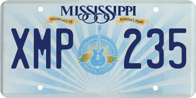 MS license plate XMP235