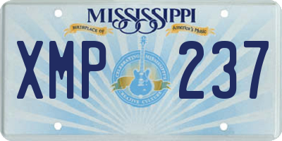 MS license plate XMP237