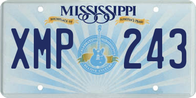 MS license plate XMP243