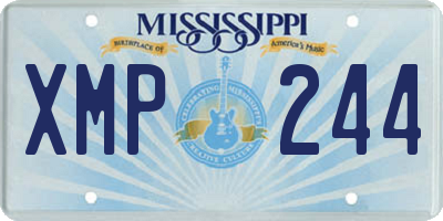 MS license plate XMP244
