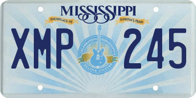 MS license plate XMP245