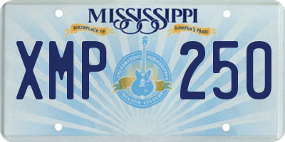 MS license plate XMP250