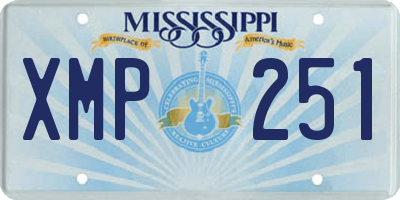 MS license plate XMP251