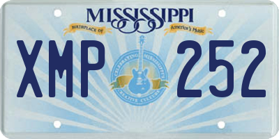 MS license plate XMP252