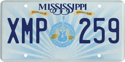 MS license plate XMP259