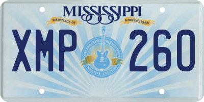 MS license plate XMP260