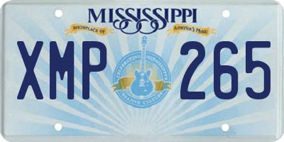 MS license plate XMP265
