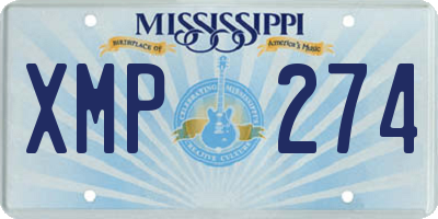 MS license plate XMP274